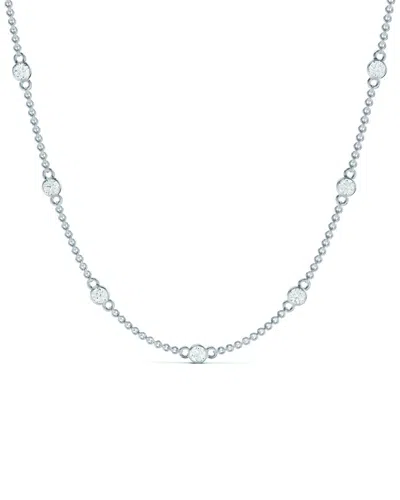 Lab Grown Diamonds 14k 3.00 Ct. Tw. Lab-grown Diamond Station Necklace In Silver