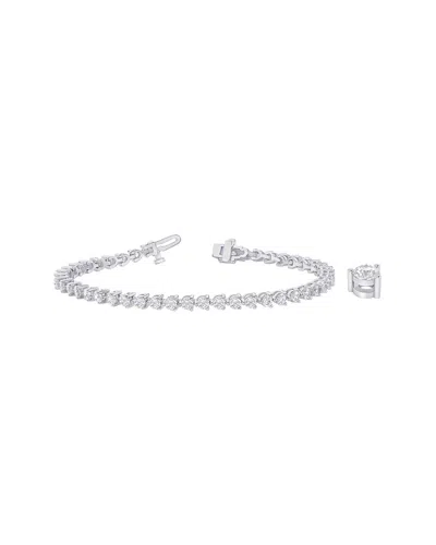 Lab Grown Diamonds 14k 3.00 Ct. Tw. Lab-grown Diamond Tennis Bracelet In Metallic