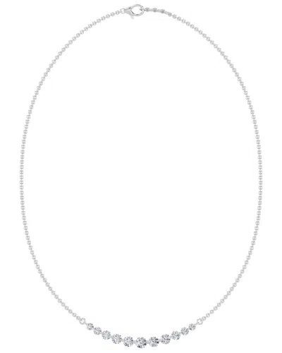 Lab Grown Diamonds 14k 3.00 Ct. Tw. Lab-grown Diamond Graduating Half Necklace In Silver