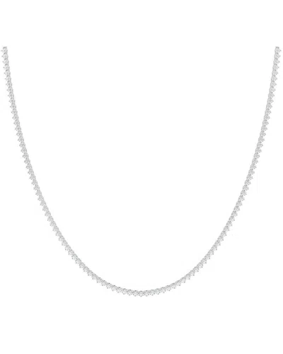 Lab Grown Diamonds 14k 3.00 Ct. Tw. Lab-grown Diamond Tennis Necklace In Silver
