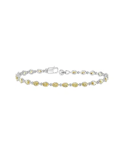 Lab Grown Diamonds 14k 3.22 Ct. Tw. Lab-grown Diamond Tennis Bracelet In Silver