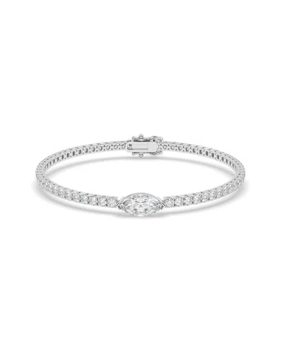 Lab Grown Diamonds 14k 3.50 Ct. Tw. Lab-grown Diamond Bracelet In Silver