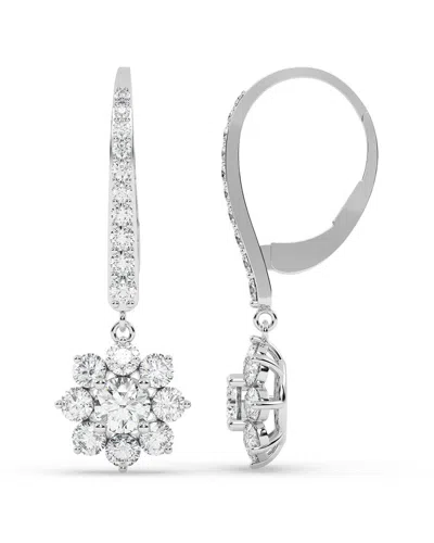 Lab Grown Diamonds 14k 3.50 Ct. Tw. Lab-grown Diamond Earrings In Silver