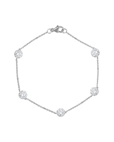 Lab Grown Diamonds 14k 3.50 Ct. Tw. Lab-grown Diamond Bolo Bracelet In Blue