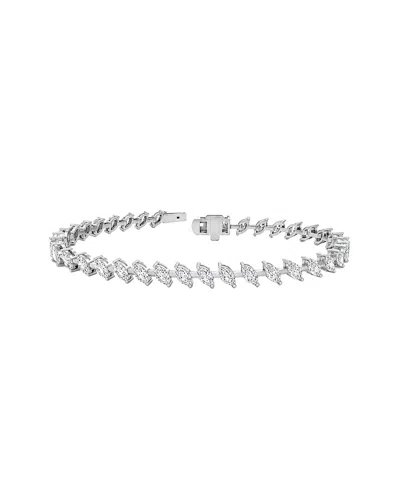 Lab Grown Diamonds 14k 3.58 Ct. Tw. Lab-grown Diamond Tennis Bracelet In Metallic