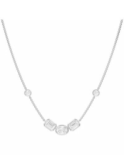 Lab Grown Diamonds 14k 3.73 Ct. Tw. Lab-grown Diamond Necklace In Silver