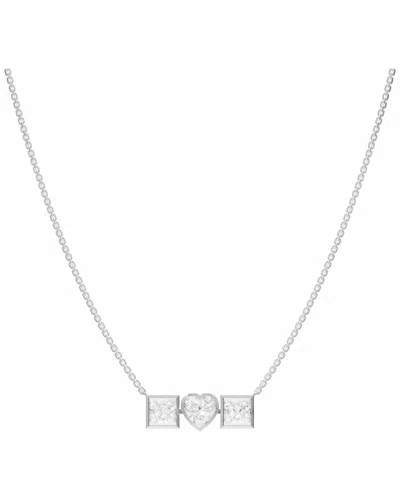 Lab Grown Diamonds Silver 3.75 Ct. Tw. Lab-grown Diamond Necklace In Metallic