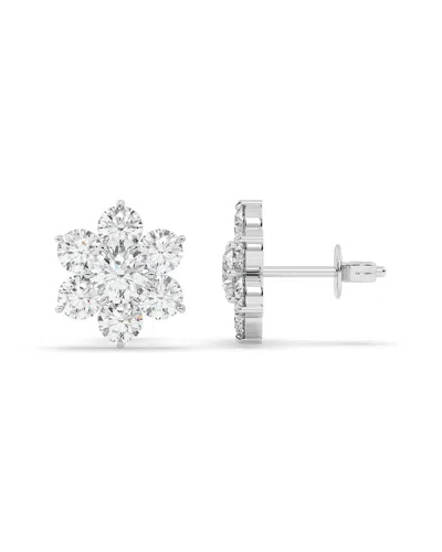 Lab Grown Diamonds 14k 3.85 Ct. Tw. Lab-grown Diamond Earrings In Silver