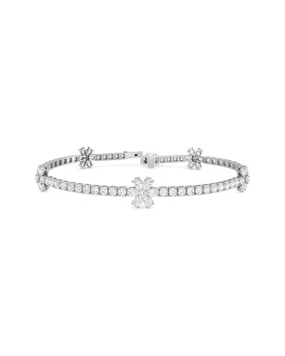 Lab Grown Diamonds 14k 3.95 Ct. Tw. Lab-grown Diamond Tennis Bracelet In Silver