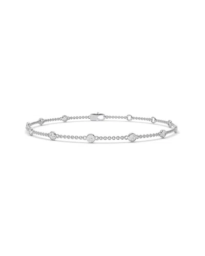 Lab Grown Diamonds 14k 4.00 Ct. Tw. Lab-grown Diamond Station Bracelet In Metallic