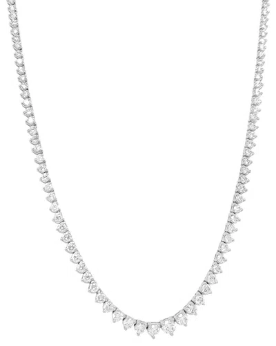 Lab Grown Diamonds 14k 4.00 Ct. Tw. Lab-grown Diamond Riviera Necklace In Metallic