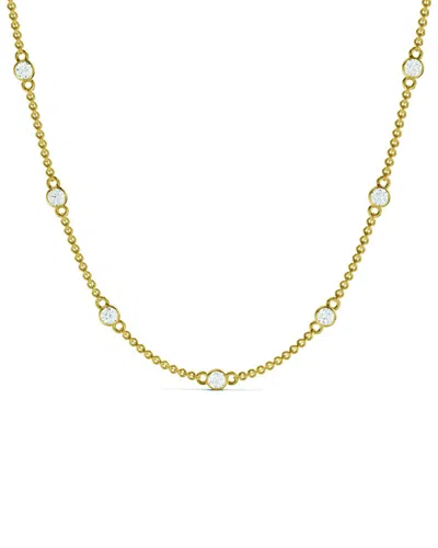 Lab Grown Diamonds 14k 4.00 Ct. Tw. Lab-grown Diamond Station Necklace In Gold