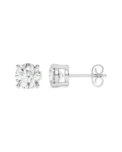Lab Grown Diamonds 14k 4.00 Ct. Tw. Lab-grown Diamond Stud Earrings In Silver