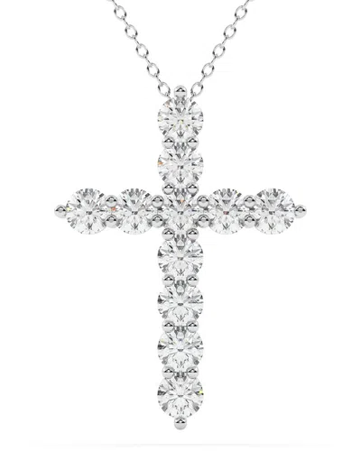 Lab Grown Diamonds 14k 4.00 Ct. Tw. Lab-grown Diamond Necklace In Metallic