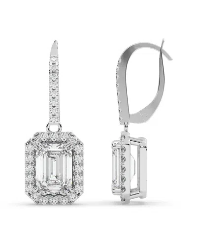 Lab Grown Diamonds 14k 4.30 Ct. Tw. Lab-grown Diamond Earrings In Silver