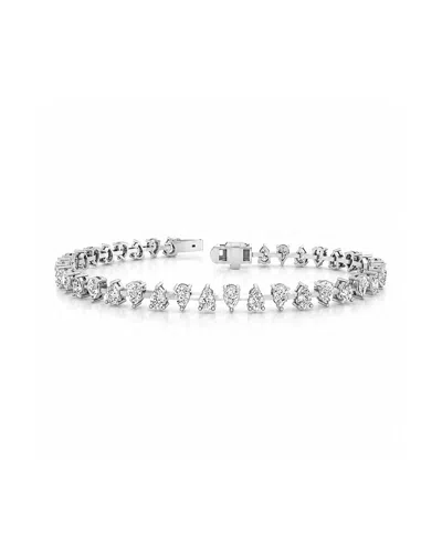 Lab Grown Diamonds 14k 4.80 Ct. Tw. Lab-grown Diamond Tennis Bracelet In Metallic