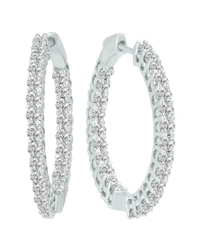 Lab Grown Diamonds 14k 5.00 Ct. Tw. Lab Grown Diamond Hoops In Metallic