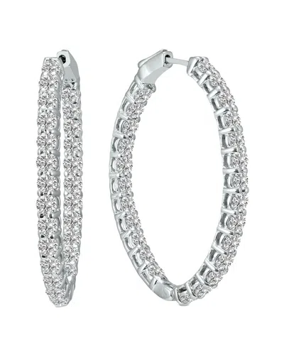 Lab Grown Diamonds 14k 5.00 Ct. Tw. Lab Grown Diamond Hoops In Metallic