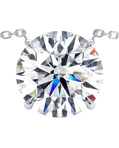 Lab Grown Diamonds 14k 5.00 Ct. Tw. Lab-grown Diamond Solitaire Pendant Necklace In Silver