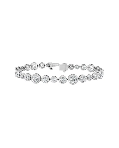 Lab Grown Diamonds 14k 5.13 Ct. Tw. Lab-grown Diamond Tennis Bracelet In Metallic
