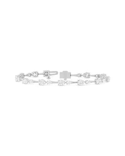 Lab Grown Diamonds 14k 5.40 Ct. Tw. Lab-grown Diamond Tennis Bracelet In Silver