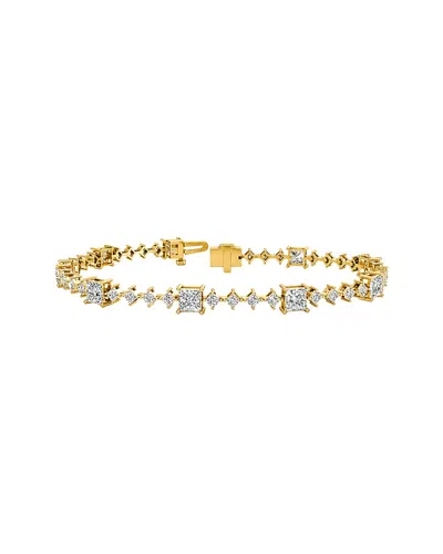 Lab Grown Diamonds 14k 5.63 Ct. Tw. Lab-grown Diamond Tennis Bracelet In Gold
