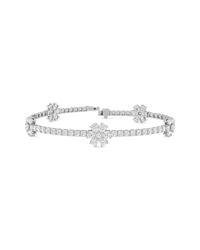 Lab Grown Diamonds 14k 5.65 Ct. Tw. Lab-grown Diamond Tennis Bracelet In Silver
