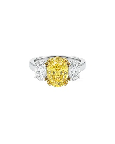 Lab Grown Diamonds 14k 6.00 Ct. Tw. Lab-grown Diamond 3 Stone Engagement Ring In Metallic