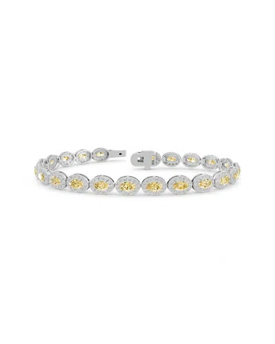 Lab Grown Diamonds 14k 6.52 Ct. Tw. Lab-grown Diamond Tennis Bracelet In Metallic