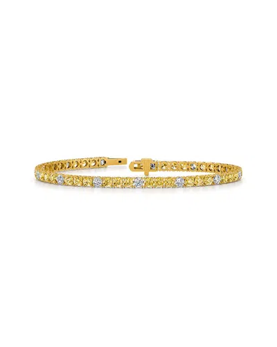 Lab Grown Diamonds 14k 6.75 Ct. Tw. Lab-grown Diamond Tennis Bracelet In Yellow