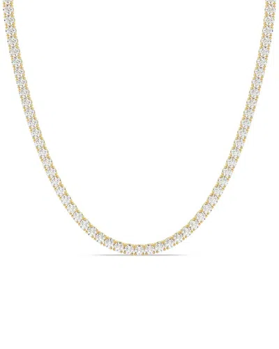 Lab Grown Diamonds 14k 10.00 Ct. Tw. Lab-grown Diamond Tennis Necklace In Gold