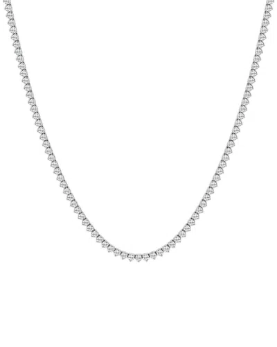 Lab Grown Diamonds 14k 7.00 Ct. Tw. Lab-grown Diamond Tennis Necklace In Metallic
