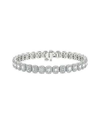 Lab Grown Diamonds 14k 7.15 Ct. Tw. Lab-grown Diamond Fashion Bracelet In Silver