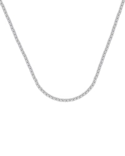 Lab Grown Diamonds 14k 7.25 Ct. Tw. Lab-grown Diamond Tennis Necklace In Metallic