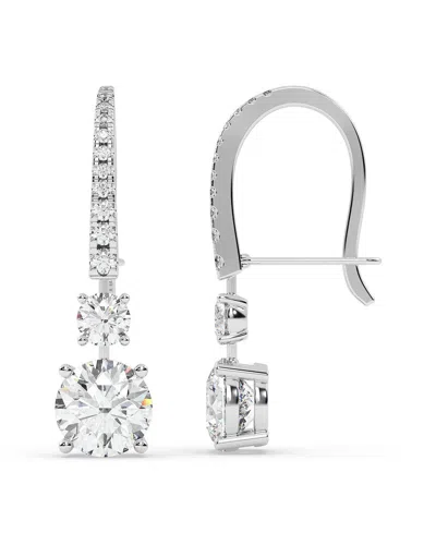 Lab Grown Diamonds 14k 7.75 Ct. Tw. Lab-grown Diamond Earrings In Silver