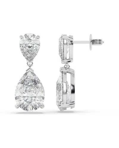 Lab Grown Diamonds 14k 8.00 Ct. Tw. Lab-grown Diamond Earrings In Silver
