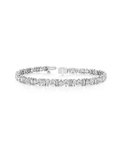 Lab Grown Diamonds 14k 8.06 Ct. Tw. Lab-grown Diamond Tennis Bracelet In Metallic