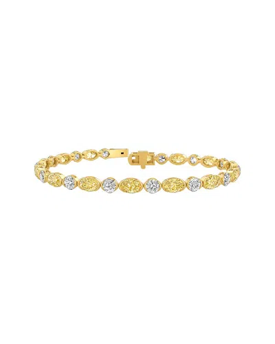 Lab Grown Diamonds 14k 9.10 Ct. Tw. Lab-grown Diamond Tennis Bracelet In Gold