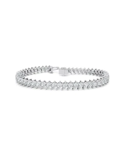 Lab Grown Diamonds 14k 9.36 Ct. Tw. Lab-grown Diamond Tennis Bracelet In Metallic