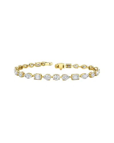 Lab Grown Diamonds 14k 9.55 Ct. Tw. Lab-grown Diamond Tennis Bracelet In Gold