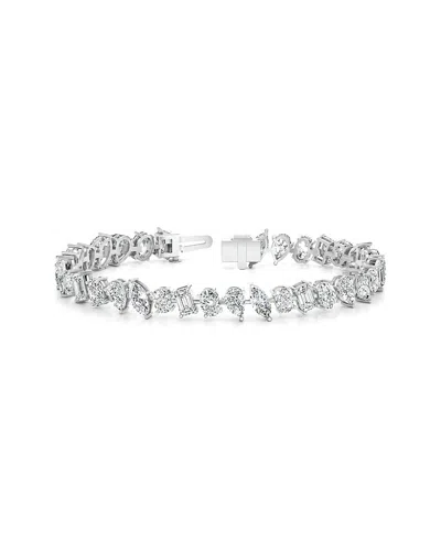 Lab Grown Diamonds 14k 9.66 Ct. Tw. Lab-grown Diamond Tennis Bracelet In Metallic