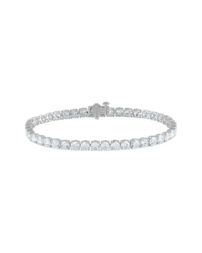 Lab Grown Diamonds 14k Gold 10.00 Ct. Tw. Lab-grown Diamond Tennis Bracelet In Silver