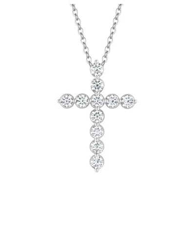 Lab Grown Diamonds 14k Gold 2.00 Ct. Tw. Lab-grown Diamond Cross Pendant In Metallic