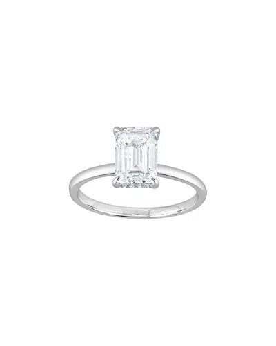 Lab Grown Diamonds 14k Gold 2.00 Ct. Tw. Lab-grown Diamond Hidden Halo Engagement Ring In Silver