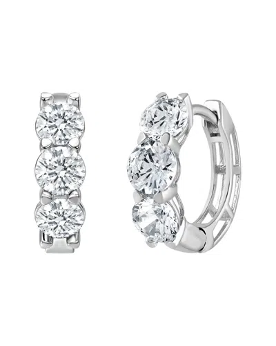 Lab Grown Diamonds 14k Gold 2.00 Ct. Tw. Lab-grown Diamond Hoop Earring In Silver