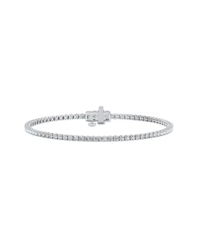 Lab Grown Diamonds 14k Gold 3.00 Ct. Tw. Lab-grown Diamond Tennis Bracelet In Silver