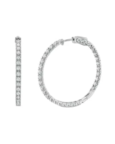 Lab Grown Diamonds 14k Lab-grown Diamond In-out Hoops In Metallic