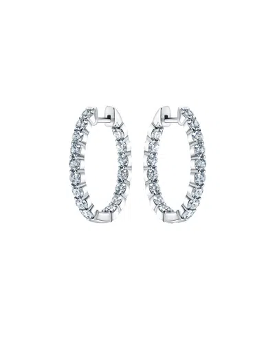 Lab Grown Diamonds 14k Lab-grown Diamond In-out Hoops In Metallic