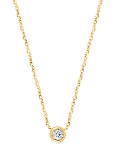 Lab Grown Diamonds 14k Over Silver 0.20 Ct. Tw. Lab Grown Diamond Solitaire Pendant In Gold