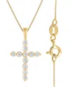 Lab Grown Diamonds 14k Over Silver 0.25 Ct. Tw. Lab Grown Diamond Cross Pendant